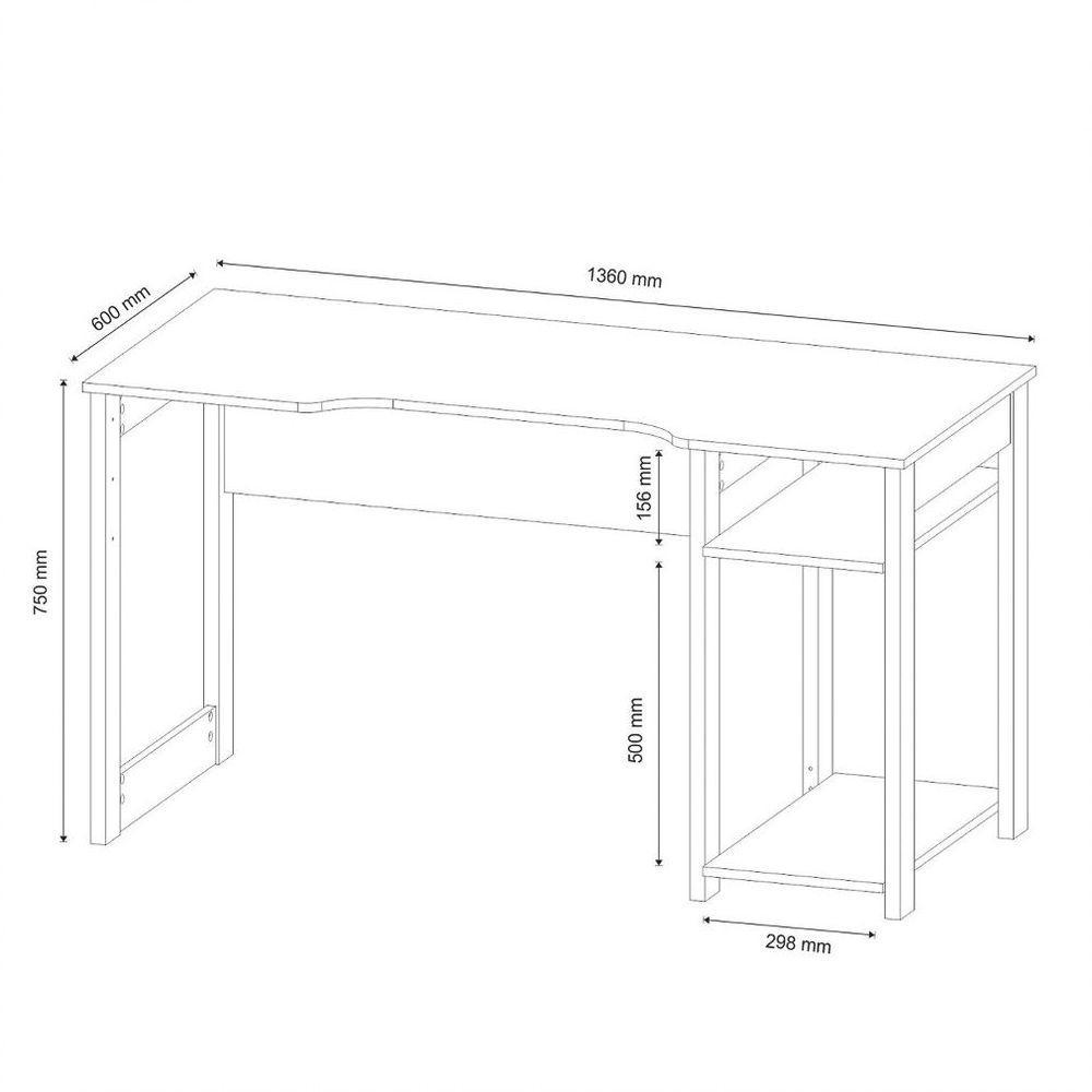 Mesa Para Computador Notebook Gamer Me4152 Preto/azul - 3