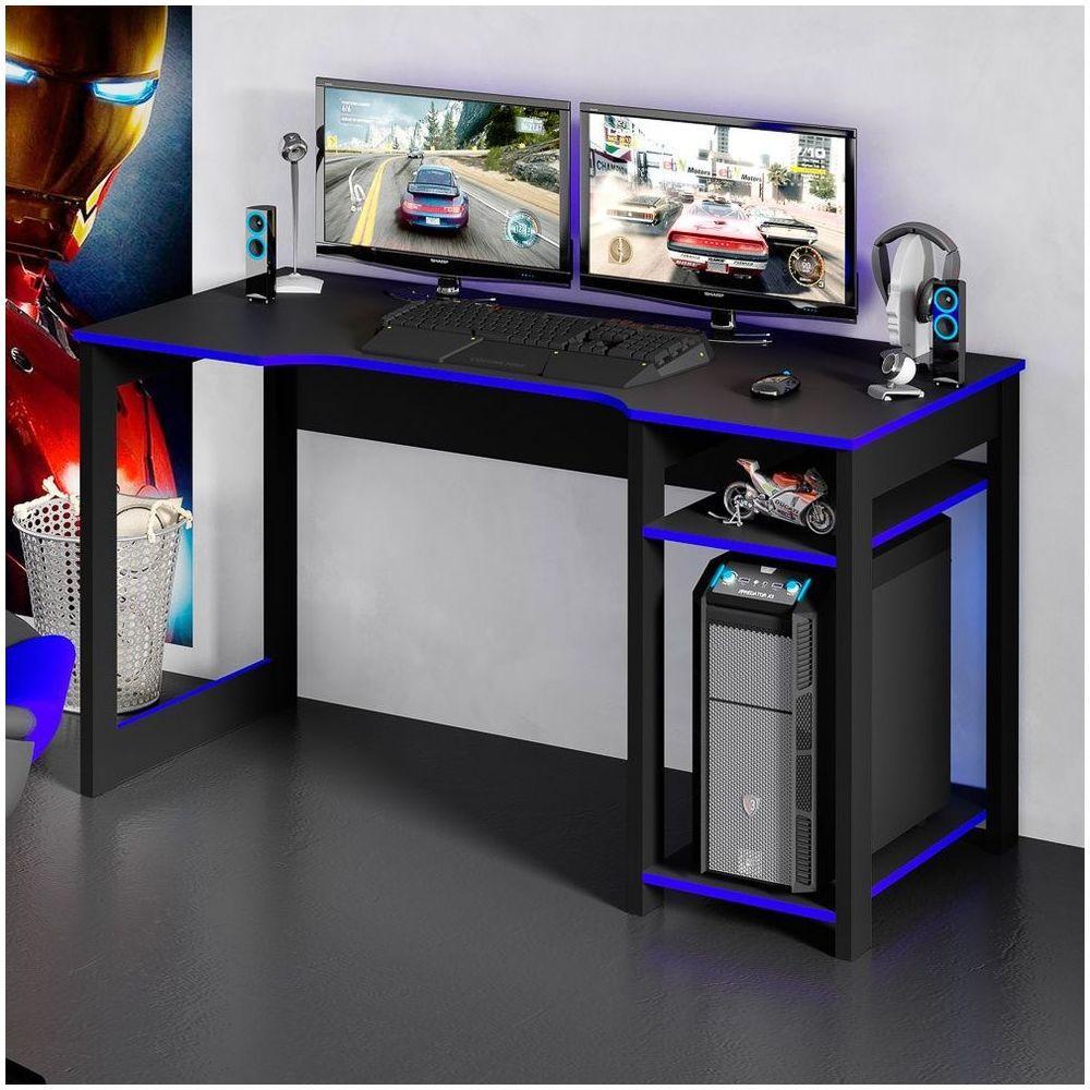 Mesa Para Computador Notebook Gamer Me4152 Preto/azul - 8