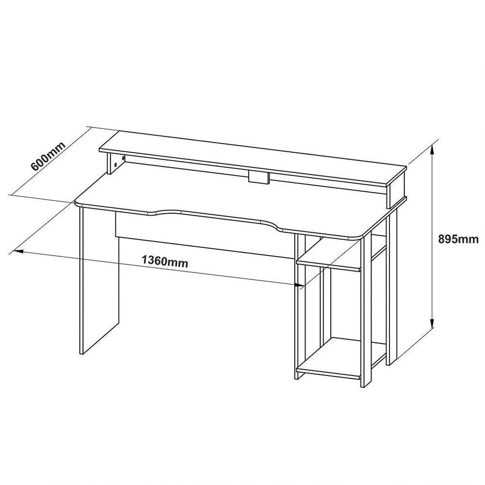 Mesa Para Computador Notebook Gamer Me4153 Preto/azul - 2
