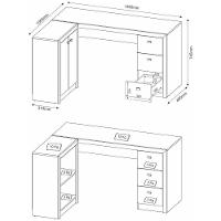 Mesa Para Home Office Com Gavetas E 2 Portas Nogal - 3