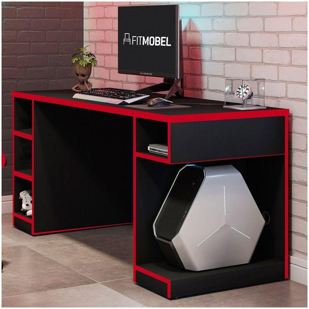Mesa Para Computador Notebook Gamer 136cm Player Pro F02 Preto/vermelho - 5