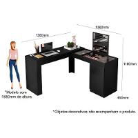 Escrivaninha Penteadeira Mobler Princesa Preto Fosco - 2