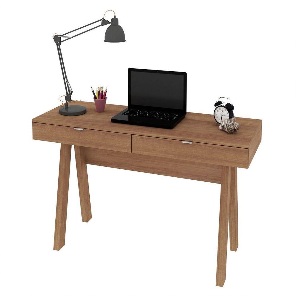 Mesa Para Escritório 2 Gavetas Me4128 Amêndoa/amêndoa - 1