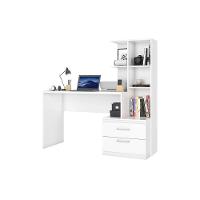 Escrivaninha Com Prateleiras E 2 Gavetas Poli Branco - 1