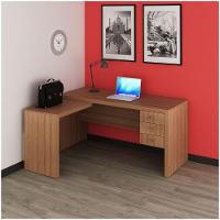 Mesa De Canto Para Escritório 3 Gavetas Me4106 Amêndoa - 6