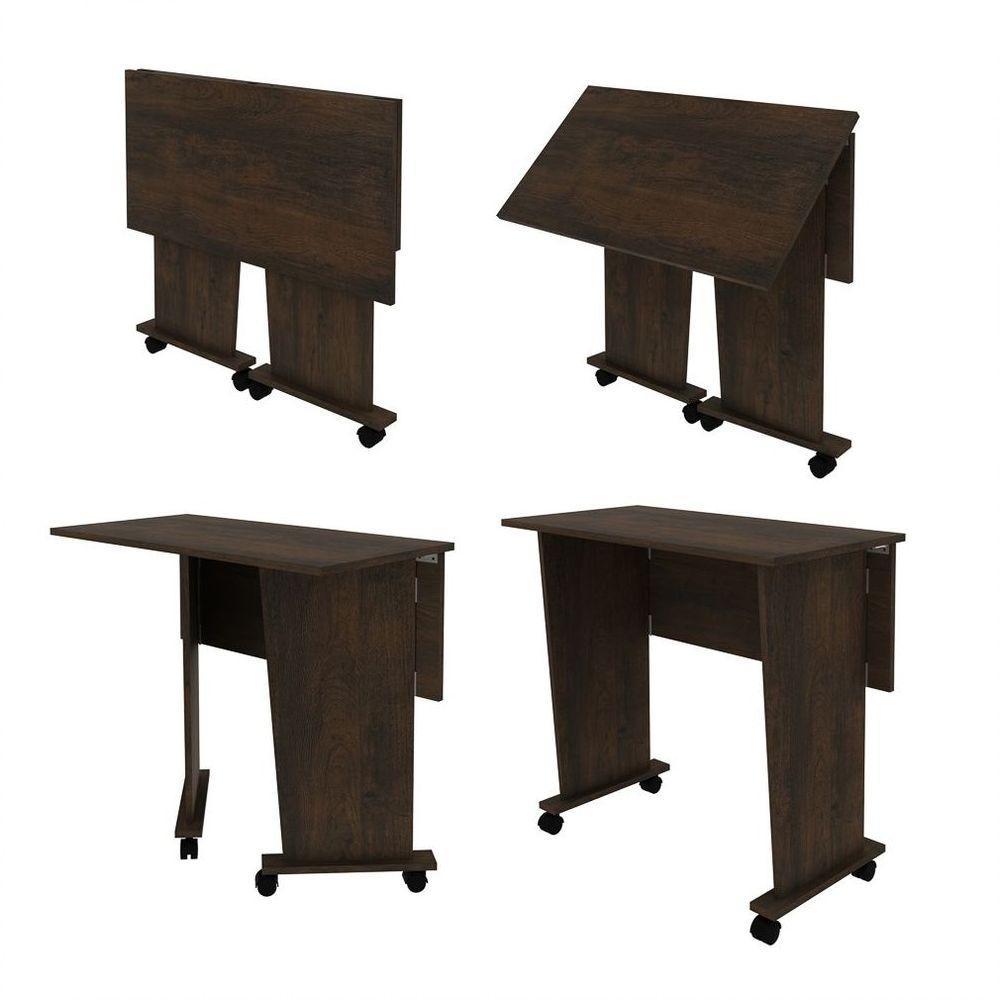 Mesa Para Notebook Com Rodízios Me4117 Rústico - 4