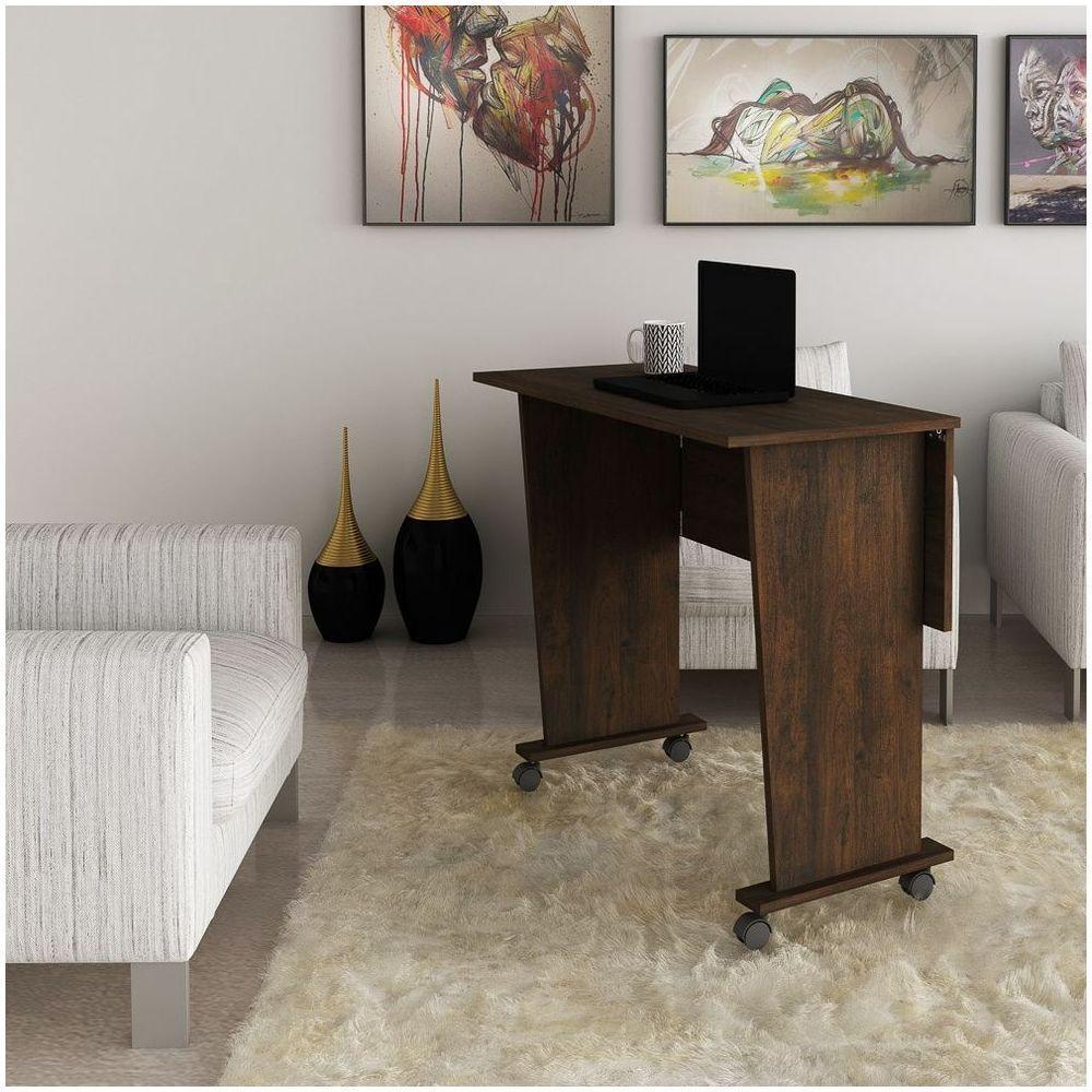Mesa Para Notebook Com Rodízios Me4117 Rústico - 6
