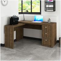 Mesa Em L Para Escritório 3 Gavetas Me4101 Nogal - 6
