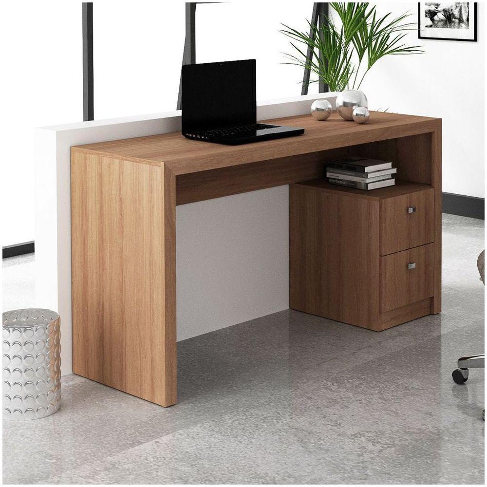 Mesa Para Computador Escrivaninha 2 Gavetas Me4130 Amêndoa - 5
