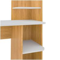 Escrivaninha P/ Notebook Carvalho/Branco Com 3 Prateleiras