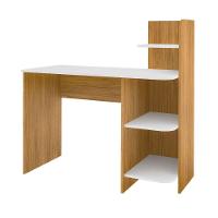 Escrivaninha P/ Notebook Carvalho/Branco Com 3 Prateleiras - 5