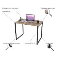 Conjunto Escritório Estilo Industrial Mesa 90Cm E Estante 60Cm 3 Prateleiras Prisma C08 Carvalho - 5