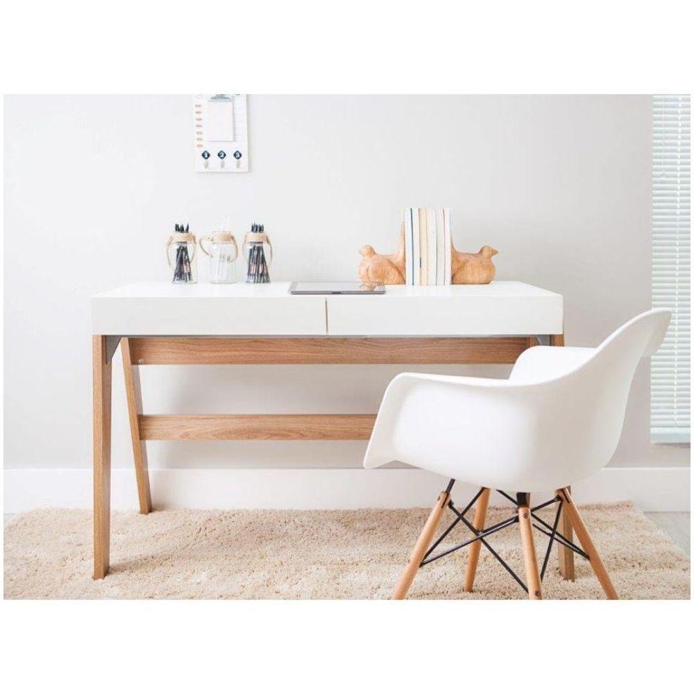 Mesa Para Computador Escrivaninha Trend 2 Gavetas Hanover/off White - 2