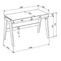 Mesa Para Computador Escrivaninha Trend 2 Gavetas Hanover/off White - 3