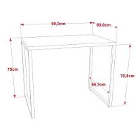 Conjunto Escritório Estilo Industrial Mesa 90cm E Estante 60cm 3 Prateleiras Prisma C08 Snow - 5