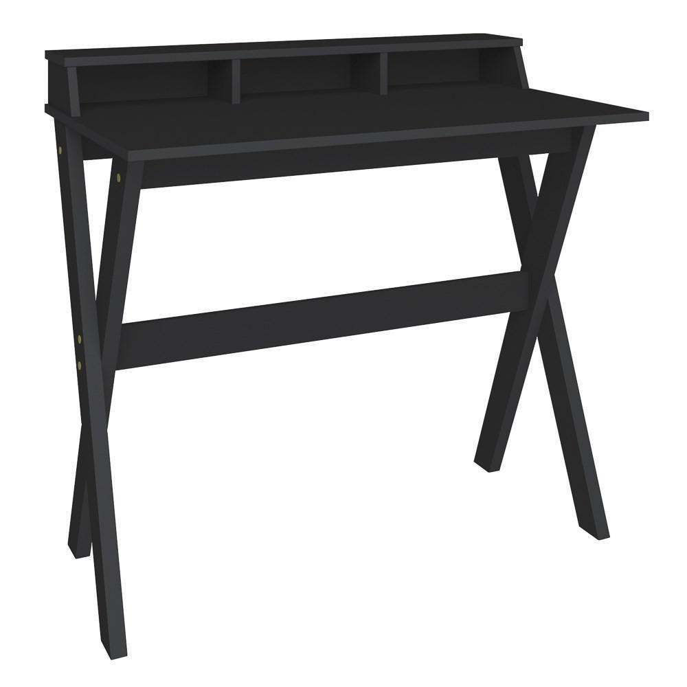 Escrivaninha Mesa Para Computador 3 Nichos Preto Artany - 1