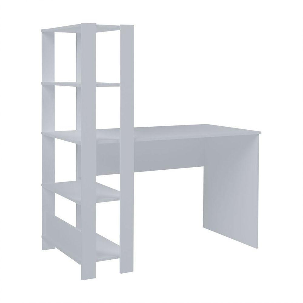 Escrivaninha Com Estante Match Branco 4 Prateleiras Artely - 4