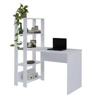 Escrivaninha Com Estante Match Branco 4 Prateleiras Artely - 7