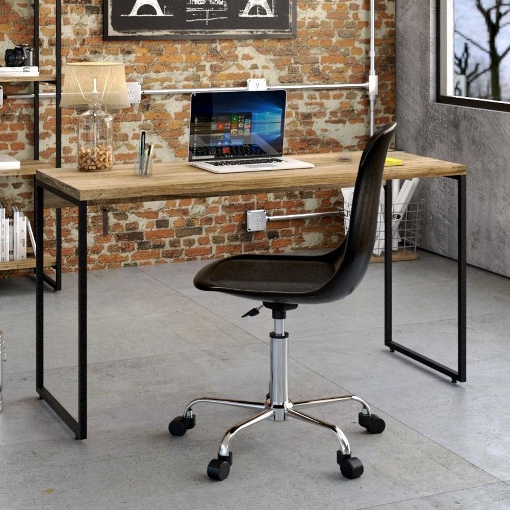 Kit 2 Mesas De Escritório Office 135Cm Estilo Industrial Prisma C08 Carvalho - Mpozenato - 4