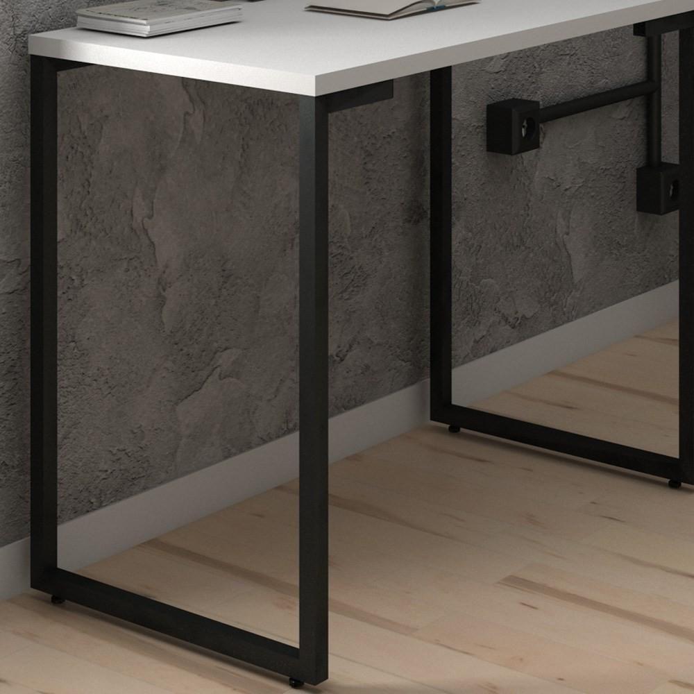 Kit 2 Mesas para Computador Escrivaninha 120cm Branco - 4