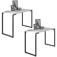 Kit 2 Mesas para Computador Escrivaninha 120cm Branco - 1