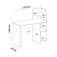 Escrivaninha P/ Notebook Carvalho/Grafite Com 3 Prateleiras - 5