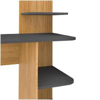 Escrivaninha P/ Notebook Carvalho/Grafite Com 3 Prateleiras - 9