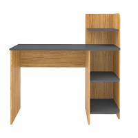 Escrivaninha P/ Notebook Carvalho/Grafite Com 3 Prateleiras - 12