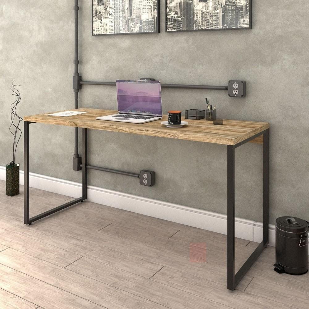 Kit 2 Mesas De Escritório Office 150Cm Carvalho - 5