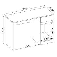 Mesa p/ computador Office 1 Porta 1Gaveta Amendola/Grafito - 2