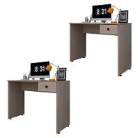 Kit 2 Mesas Para Computador Escrivaninha 101cm Carvalho - 1