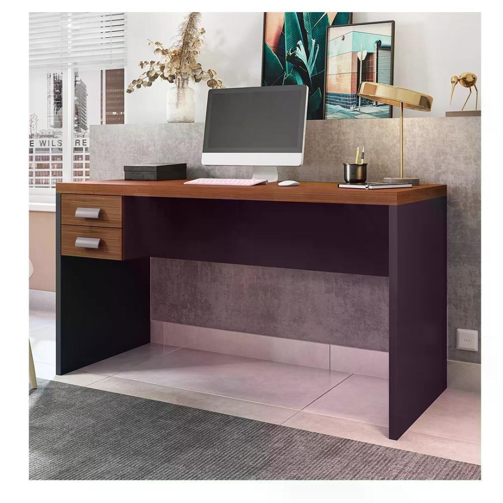 Mesa Para Computador Studio 1,3 C/Gavteiro Preto Tex Argan - 3