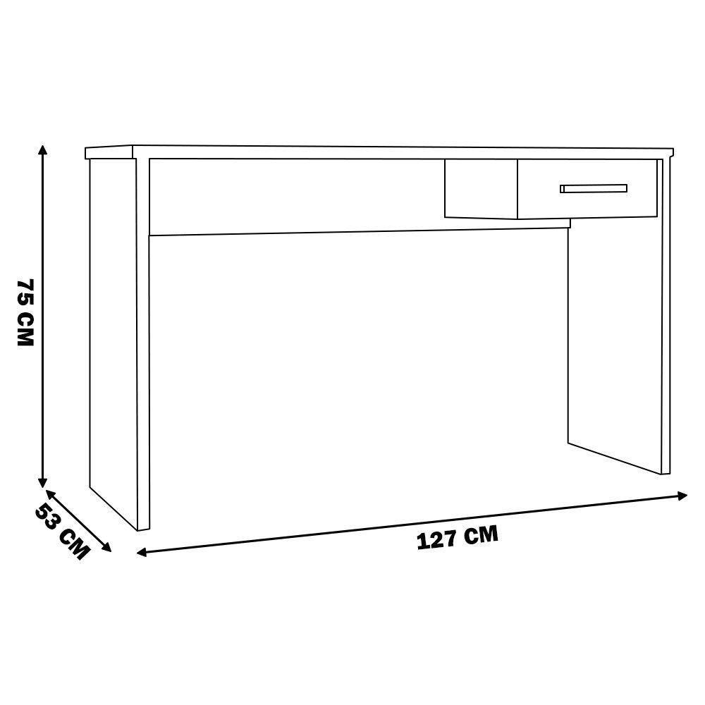 Mesa para Escritório Home Office com Gaveta Emma Branco - 9