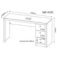 Escrivaninha para Home Office 03 Gavetas Branco Tecno Mobili - 5
