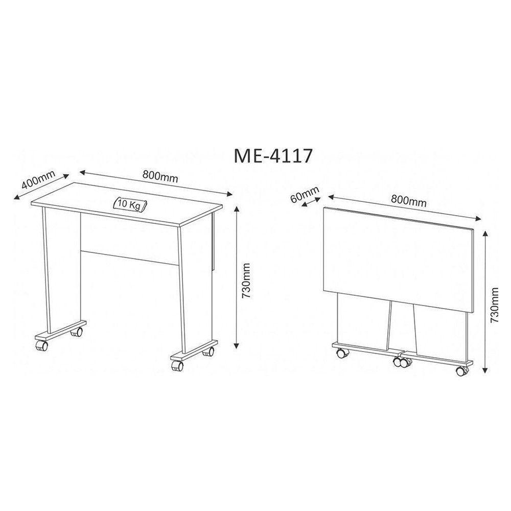 Mesa Dobrável para Notebook ME4117 Branco Tecno Mobili - 7