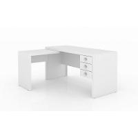 Mesa para Home Office com 03 Gavetas Branco Tecno Mobili - 5
