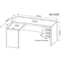 Mesa para Home Office com 03 Gavetas Branco Tecno Mobili - 11