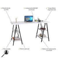Mesa Escrivaninha 150cm Estilo Industrial Prisma Chess - 7