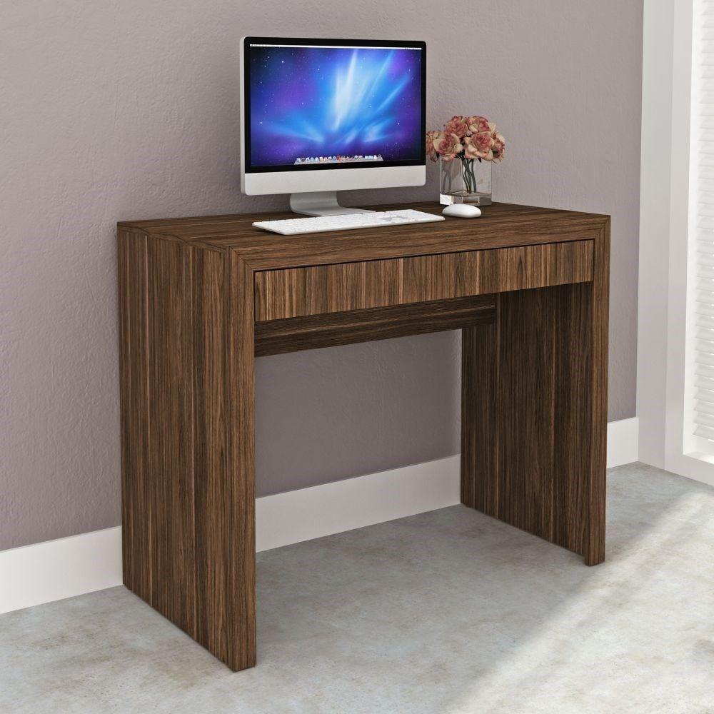 Mesa para Home Office com Gaveta Me4107 Nogal Tecno Mobili - 2
