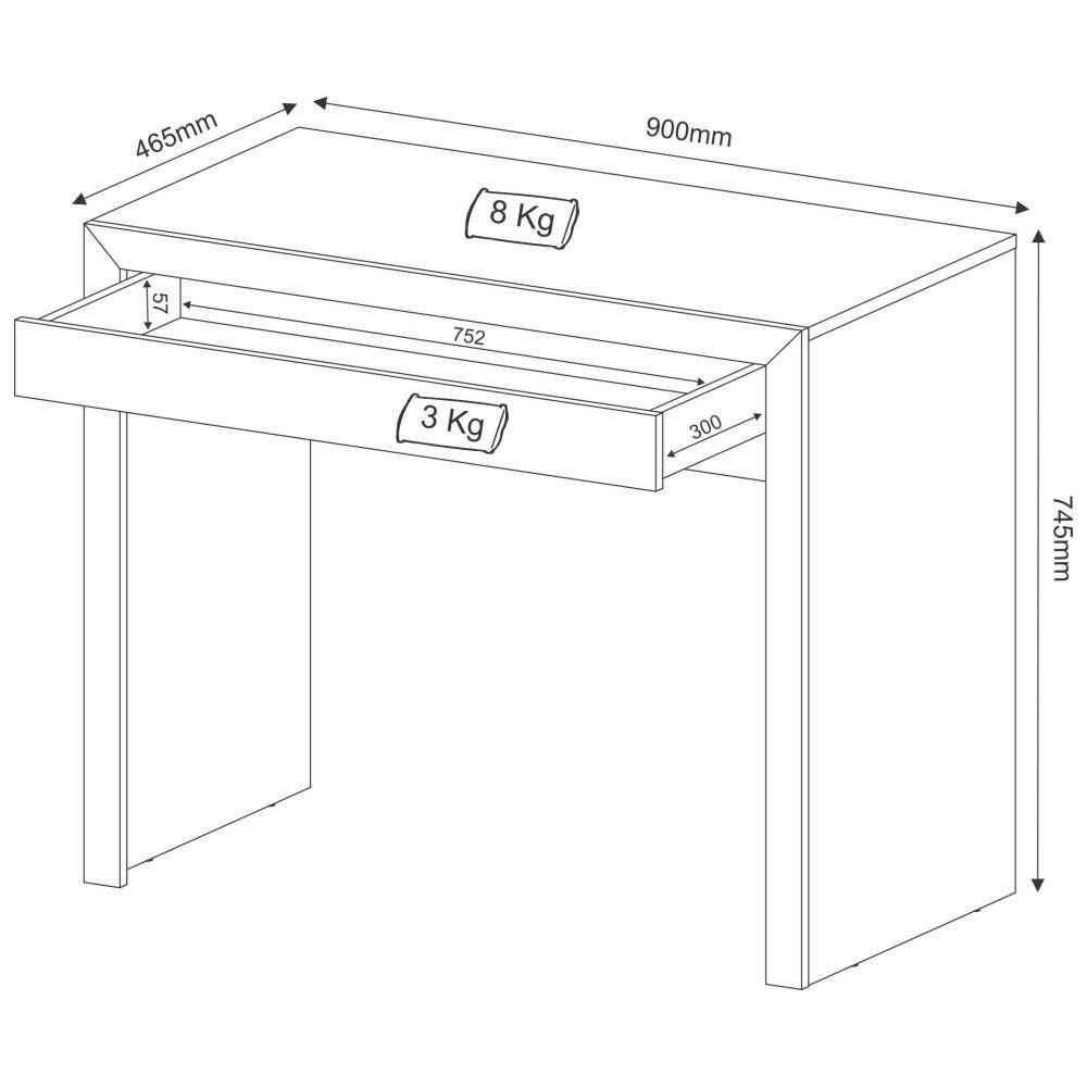 Mesa para Home Office com Gaveta Me4107 Nogal Tecno Mobili - 4