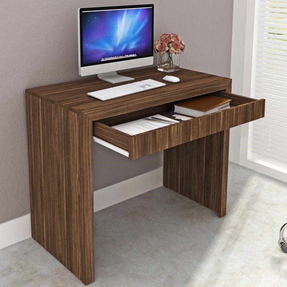 Mesa para Home Office com Gaveta Me4107 Nogal Tecno Mobili - 7