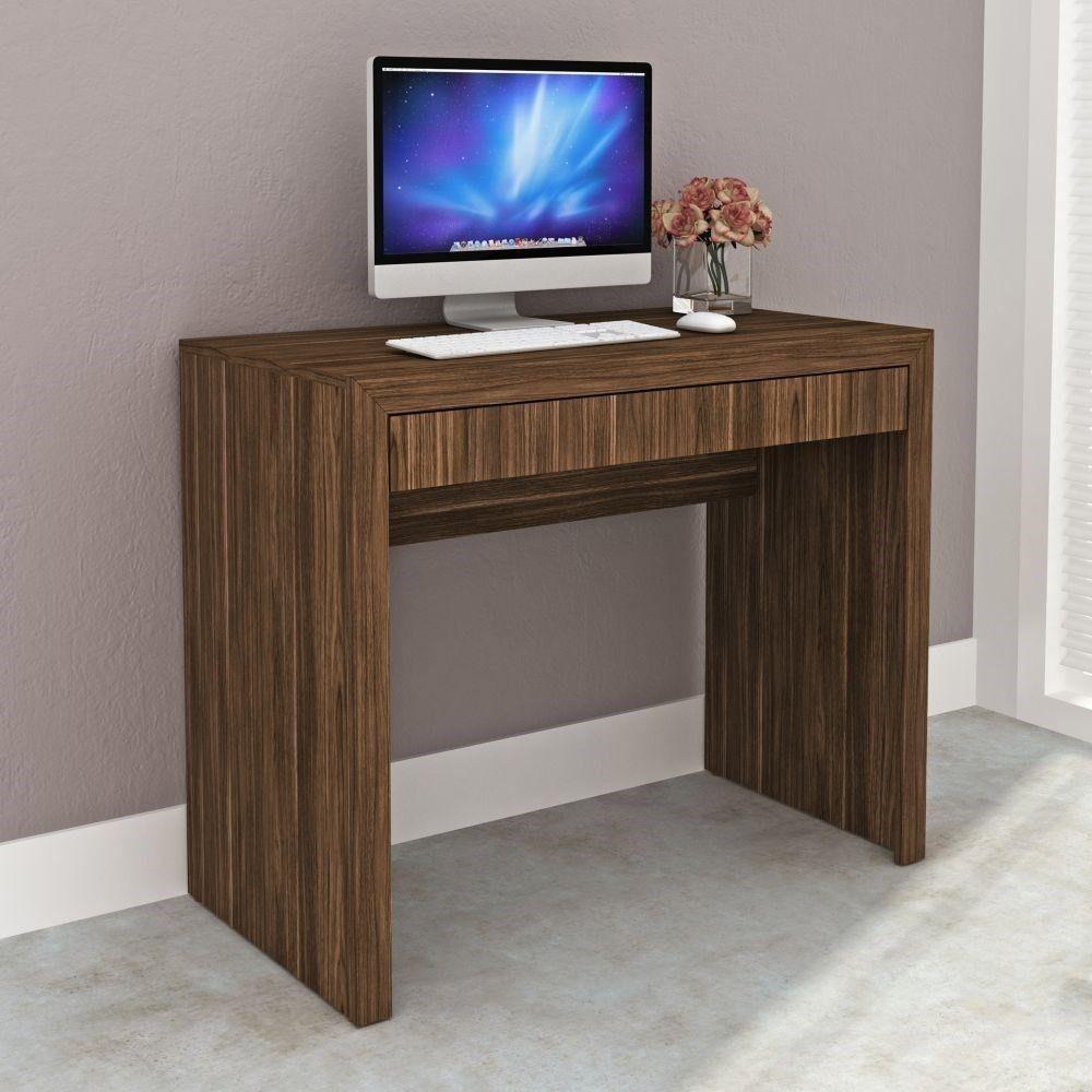 Mesa para Home Office com Gaveta Me4107 Nogal Tecno Mobili - 9