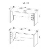 Mesa para Home Office 155cm ME4113 Branco Tecno Mobili - 5