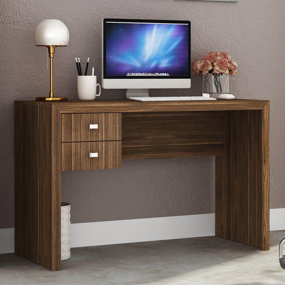 Mesa para Computador 2 Gavetas Nogal Tecno Mobili - 10