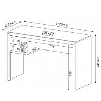 Mesa para Computador 2 Gavetas Nogal Tecno Mobili