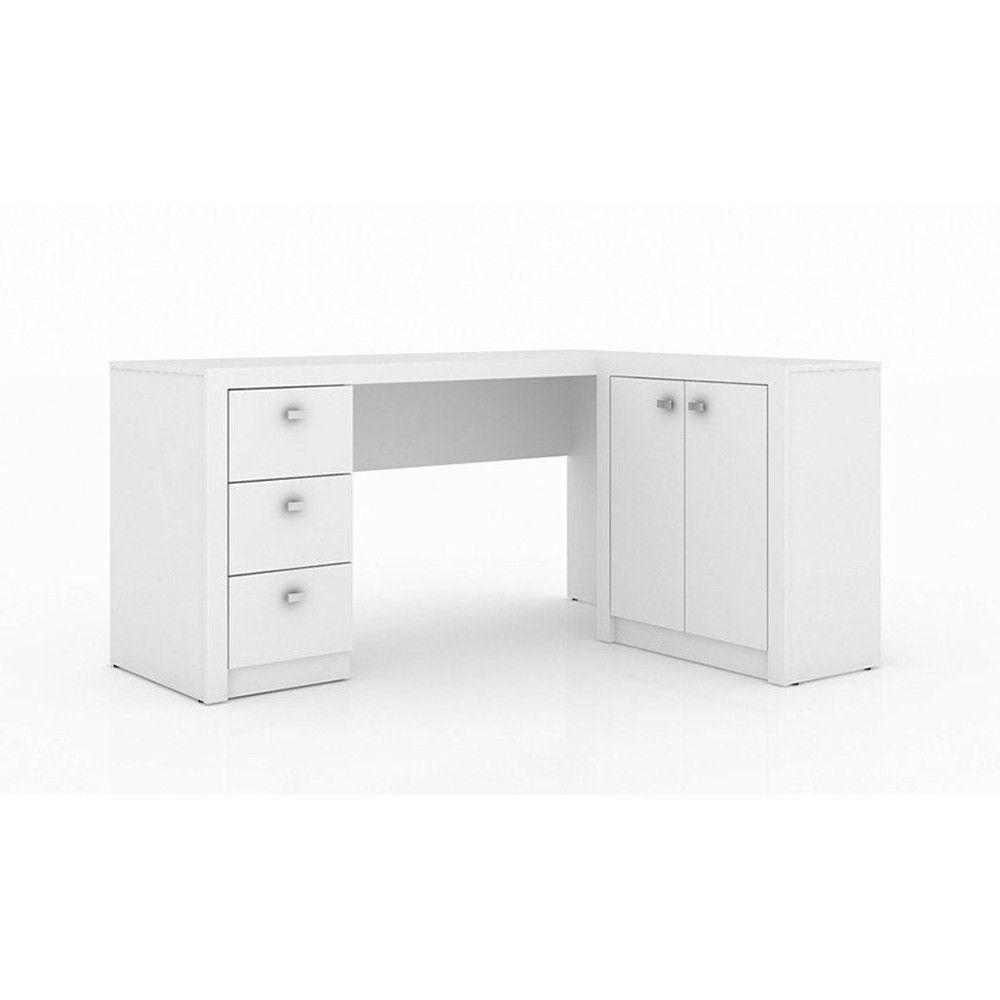 Conjunto Mesa com Balcão p/ Home Office Branco Tecno Mobili - 5