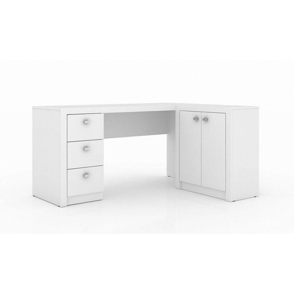 Conjunto Mesa com Balcão p/ Home Office Branco Tecno Mobili - 6