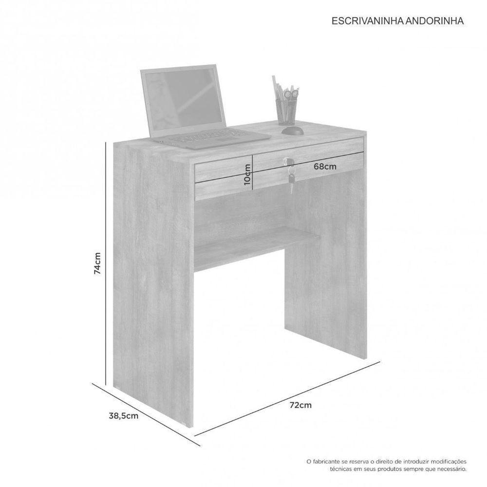 Mesa Escrivaninha Andorinha Jcm Movelaria Branco - 7