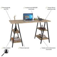 Mesa Escrivaninha Cavalete 135cm Carvalho - 6