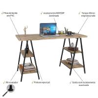 Mesa Escrivaninha Cavalete 135cm Carvalho - 7